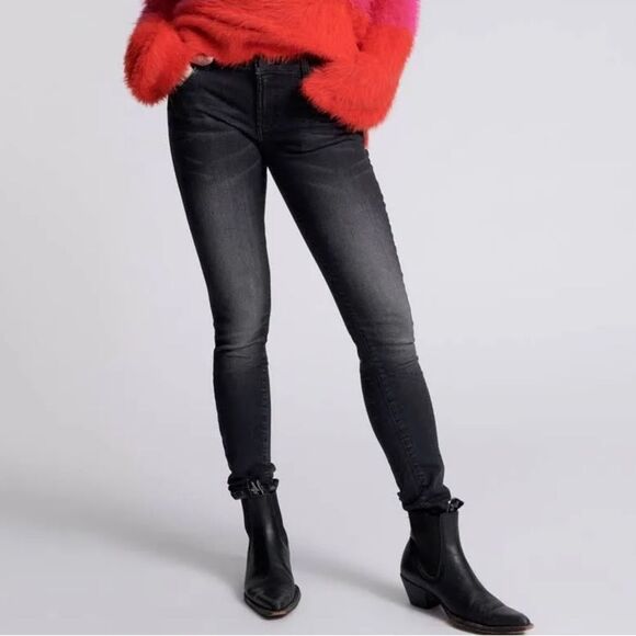 One Teaspoon Freebirds Low Waist Stretch Skinny Denim Jeans - Black sz 36 NWT - Picture 1 of 16